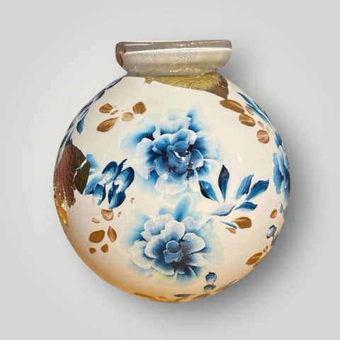 klein huisje | Delft blauw met bloemen |