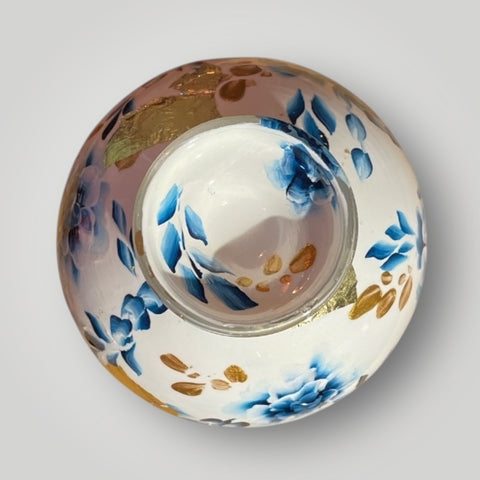 klein huisje | Delft blauw met bloemen |