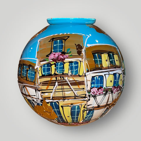 groot huisje | Blauw huisjes en ooievaar |