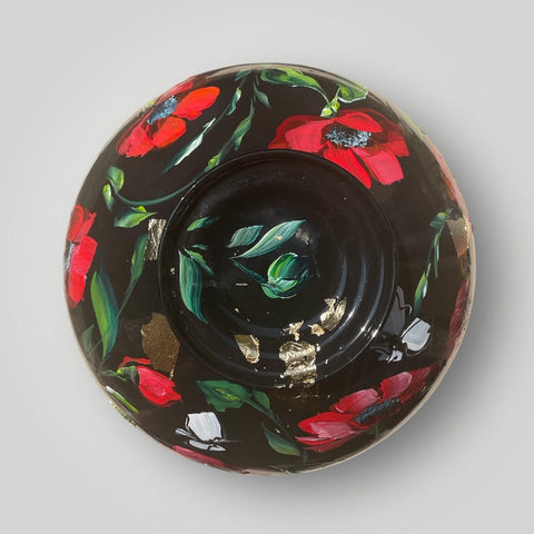 groot huisje | Zwart bloemen klaprozen |