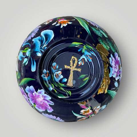 groot huisje |  Donker Blauw Geboortebloemen |