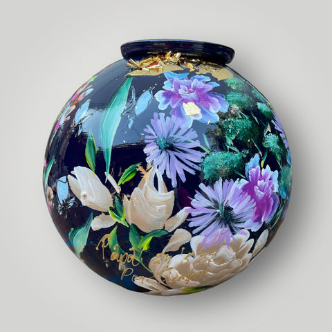 groot huisje |  Donker Blauw Geboortebloemen |