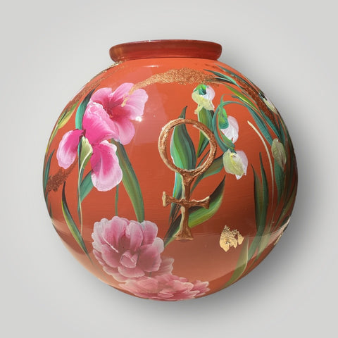 groot huisje |  Oranje bloemen |
