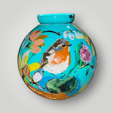 klein huisje | Turquoise en roodborst |
