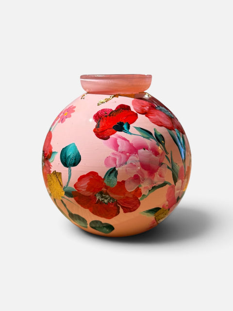 klein huisje | Licht roze klaprozen |
